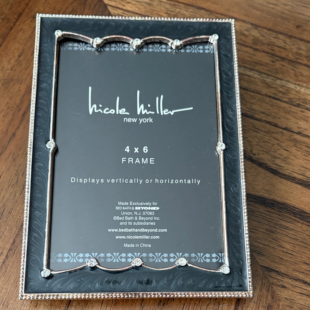 Nicole Miller Elegant Silver and Black Frame